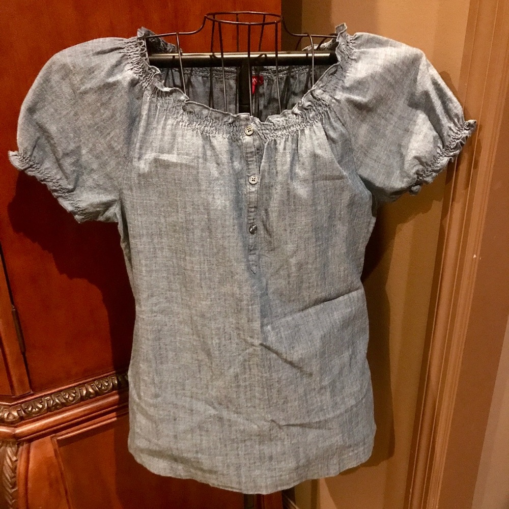 Soft blue jean look blouse